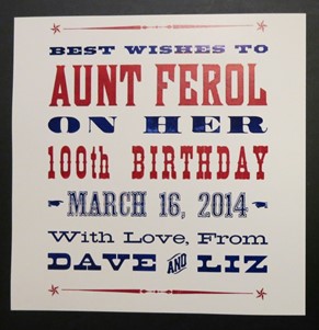 Ferol's 100th Birthday